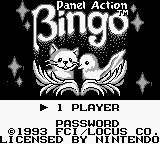 Panel Action Bingo title screen for GameBoy